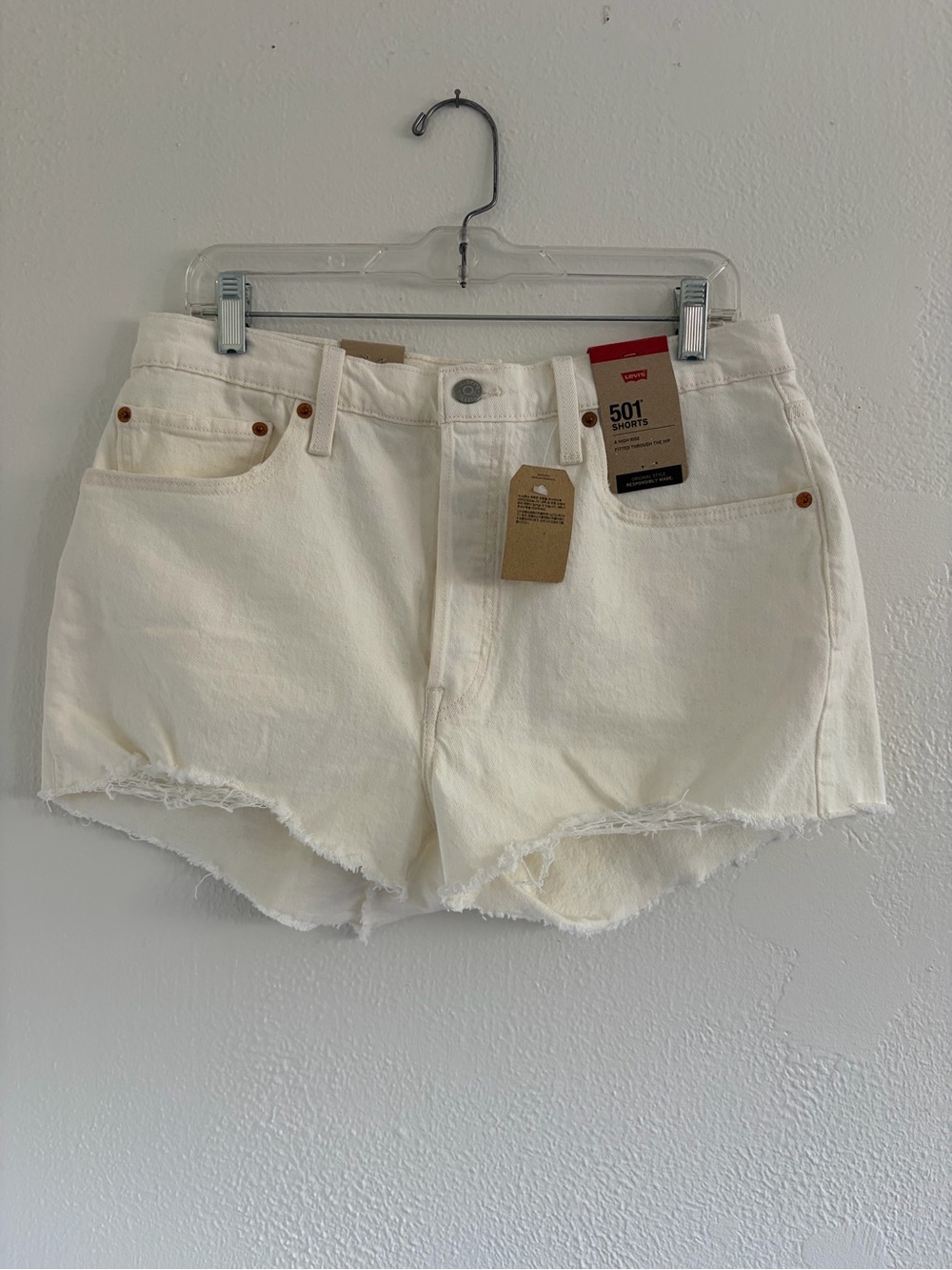 Levi's off-White Denim Cutoff 501 Shorts